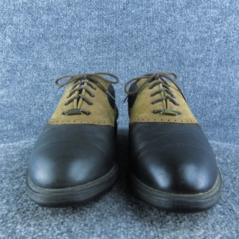 Mizuno Golf Cleat Men Saddle Oxfords‎ Shoes Size 11 Medium Black Leather Lace Up